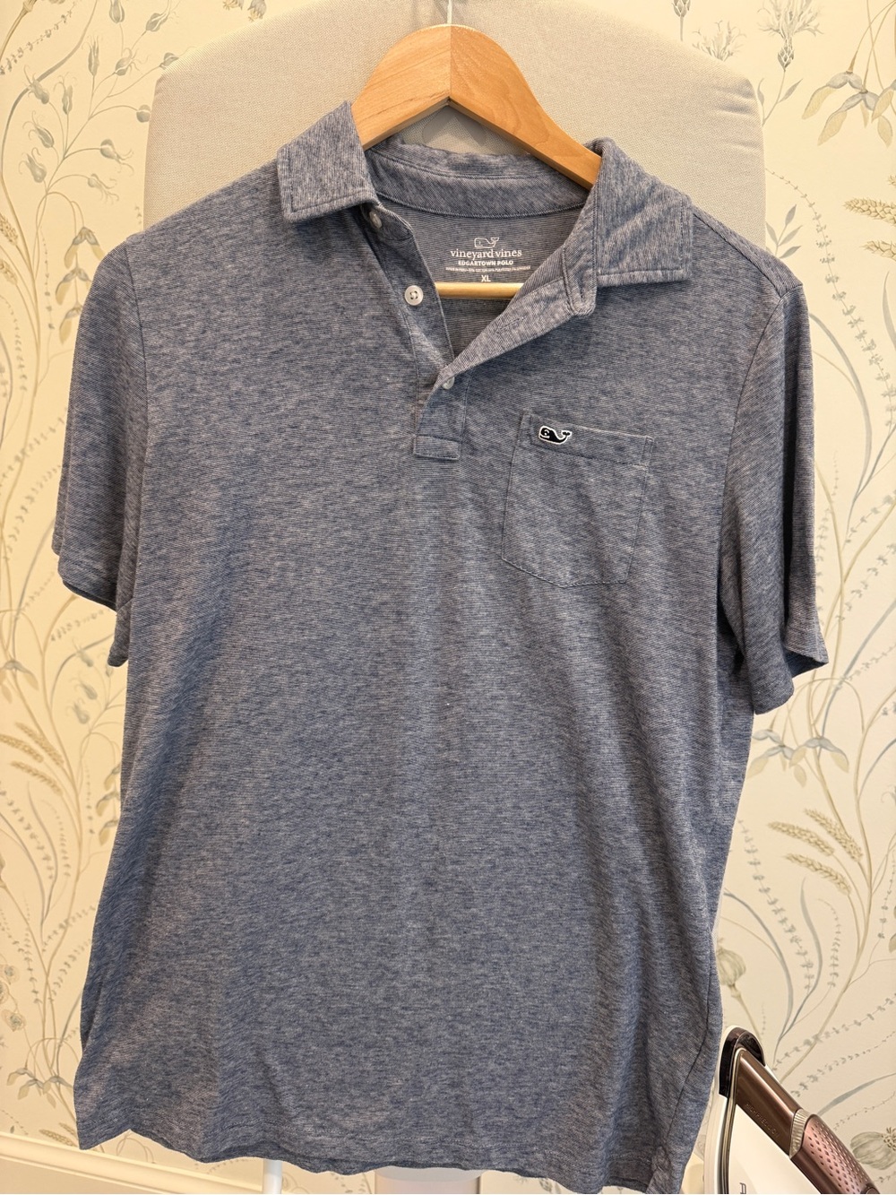 Vineyard Vines Men's Heather Slate Blue Polo